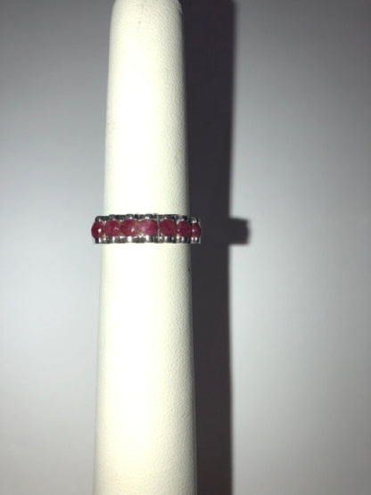 Sterling Silver Ruby Ring Size 6.75