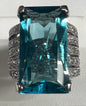 Sterling Silver Blue & White CZ Ring Size 5.5 JTV