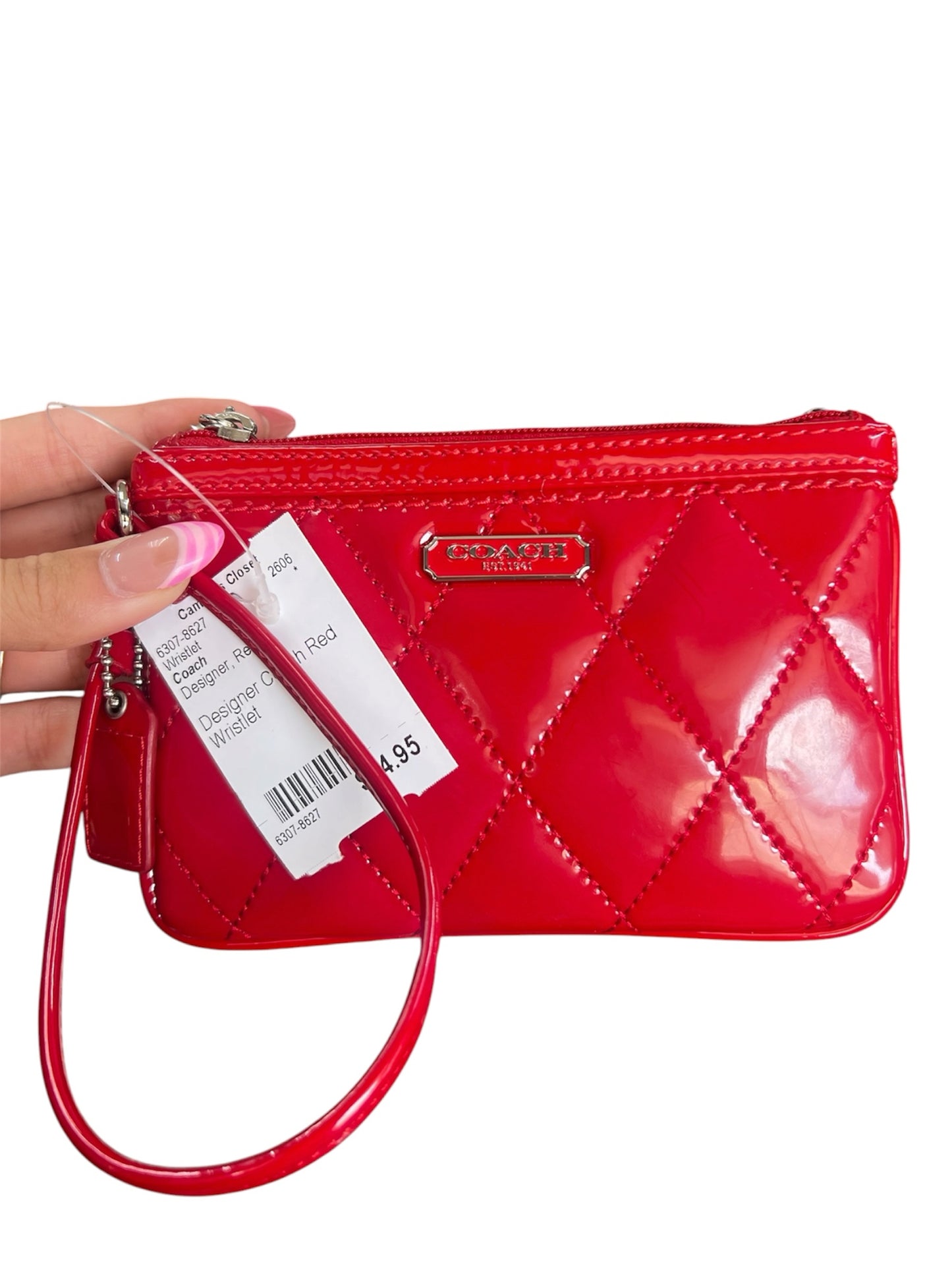 Designer Coach Red Wristlet