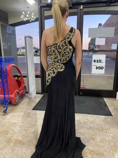 Size 2/4 Cassandra Stone Black Women's Prom