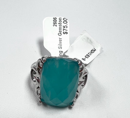 Sterling Silver Gemstone Ring JTV Size 8