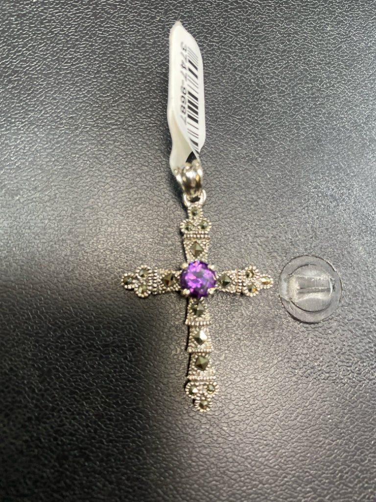 Sterling Silver Marcasite Amyth Cross
