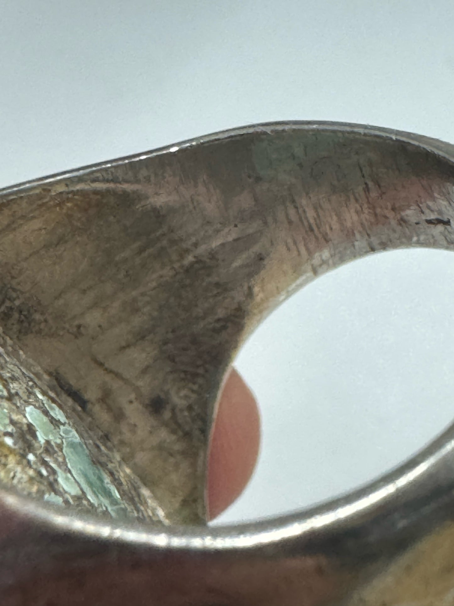 Vintage Native American Sterling Silver Heavy 29g Turquoise Ring Size 11.5