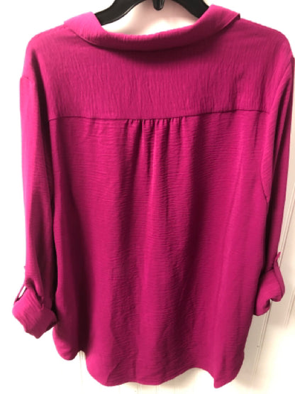 Fuchsia DKNY NEW Long Sleeve Shirt Women's