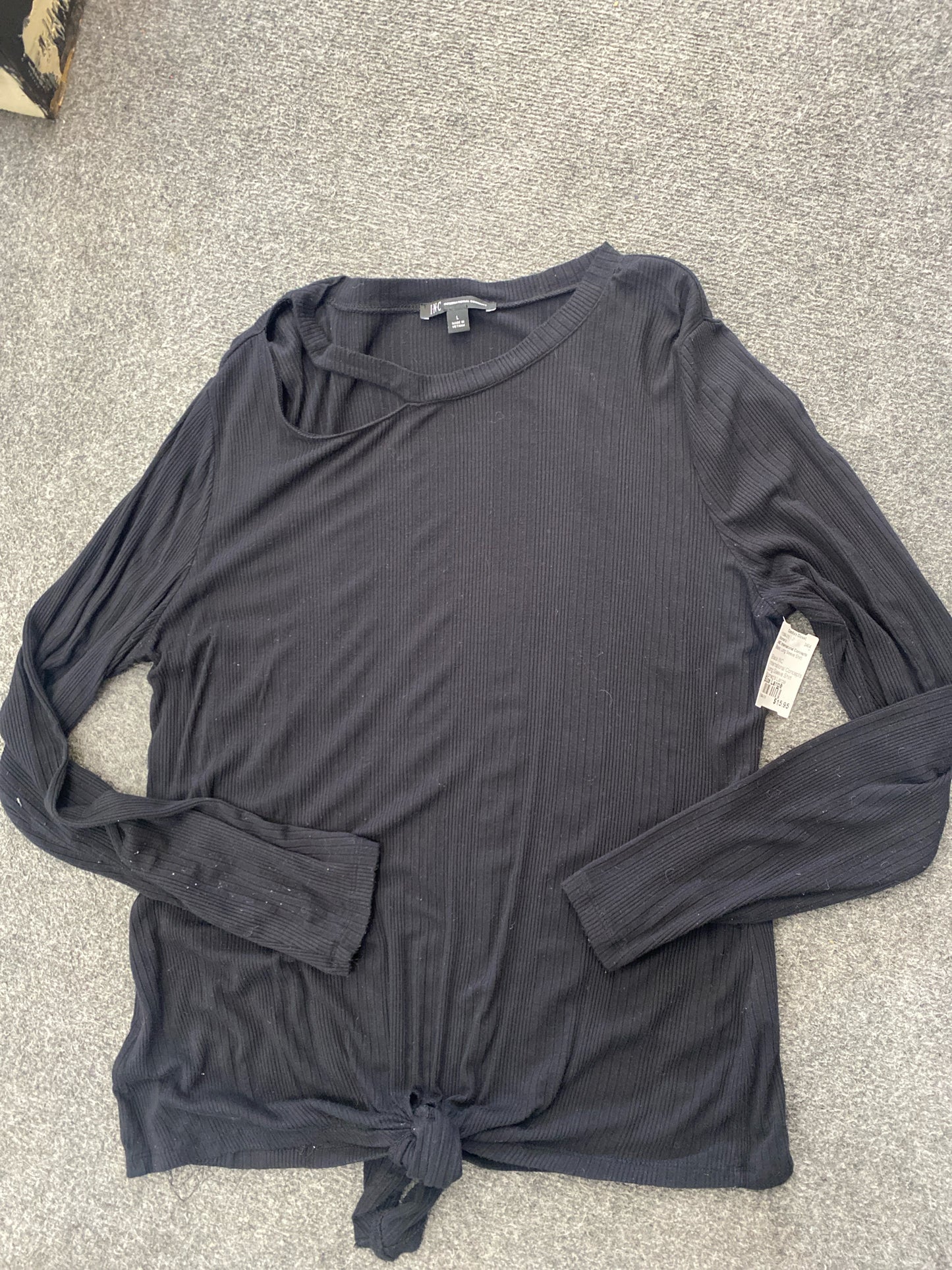 Black INC International Concepts Long Sleeve Shirt Women's Large