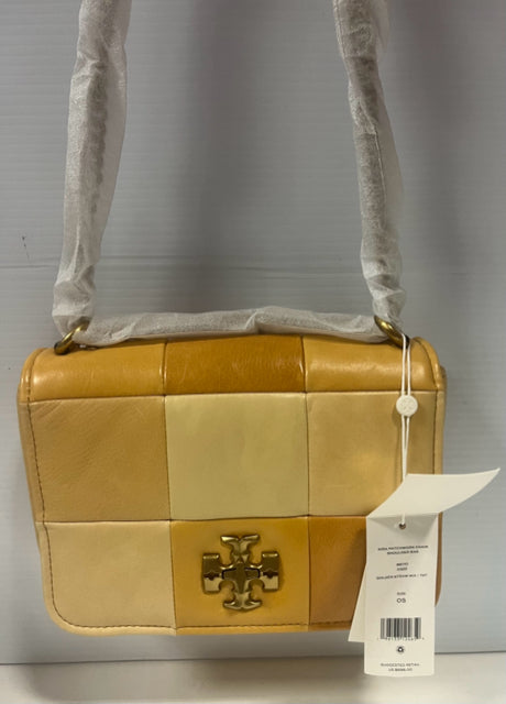 TORY BURCH KIRA LEATHER PATCHWORK SHOULDER BAG GOLDEN STRAW MIX NWT $698