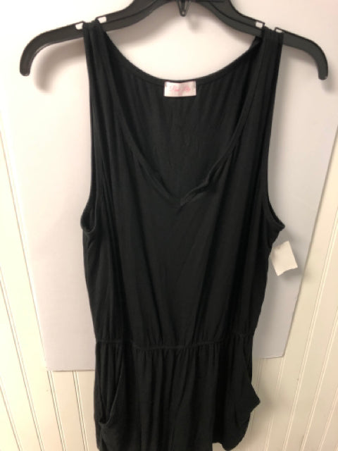 Black Pink Lily Romper Women's