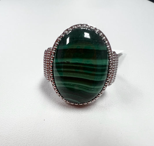 Sterling Silver Malachite Ring Size 9 New w/ Tags Size 9 JTV