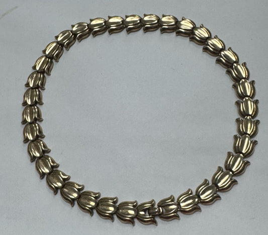 Vintage Crown Trifari 16" Necklace Tulip Goldtone 13mm Circa 1930s-1955 Pat Pend