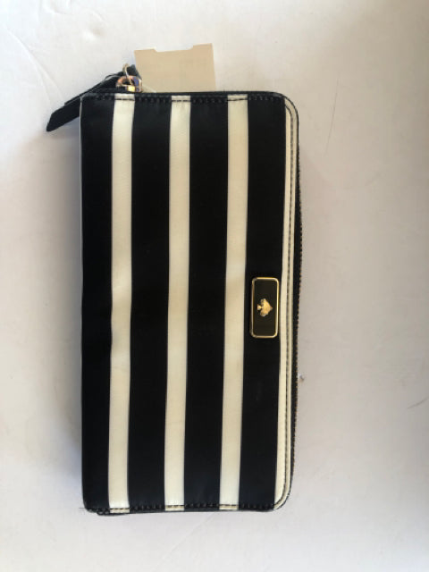 Designer Kate Spade Black/White Striped Wallet