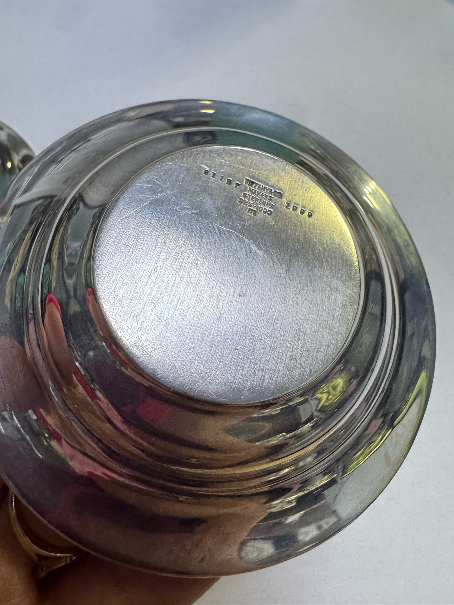 (2) Pair Set of Tiffany & Co Sterling Silver Salt Cellar Dish Bowls  3.5" Diam