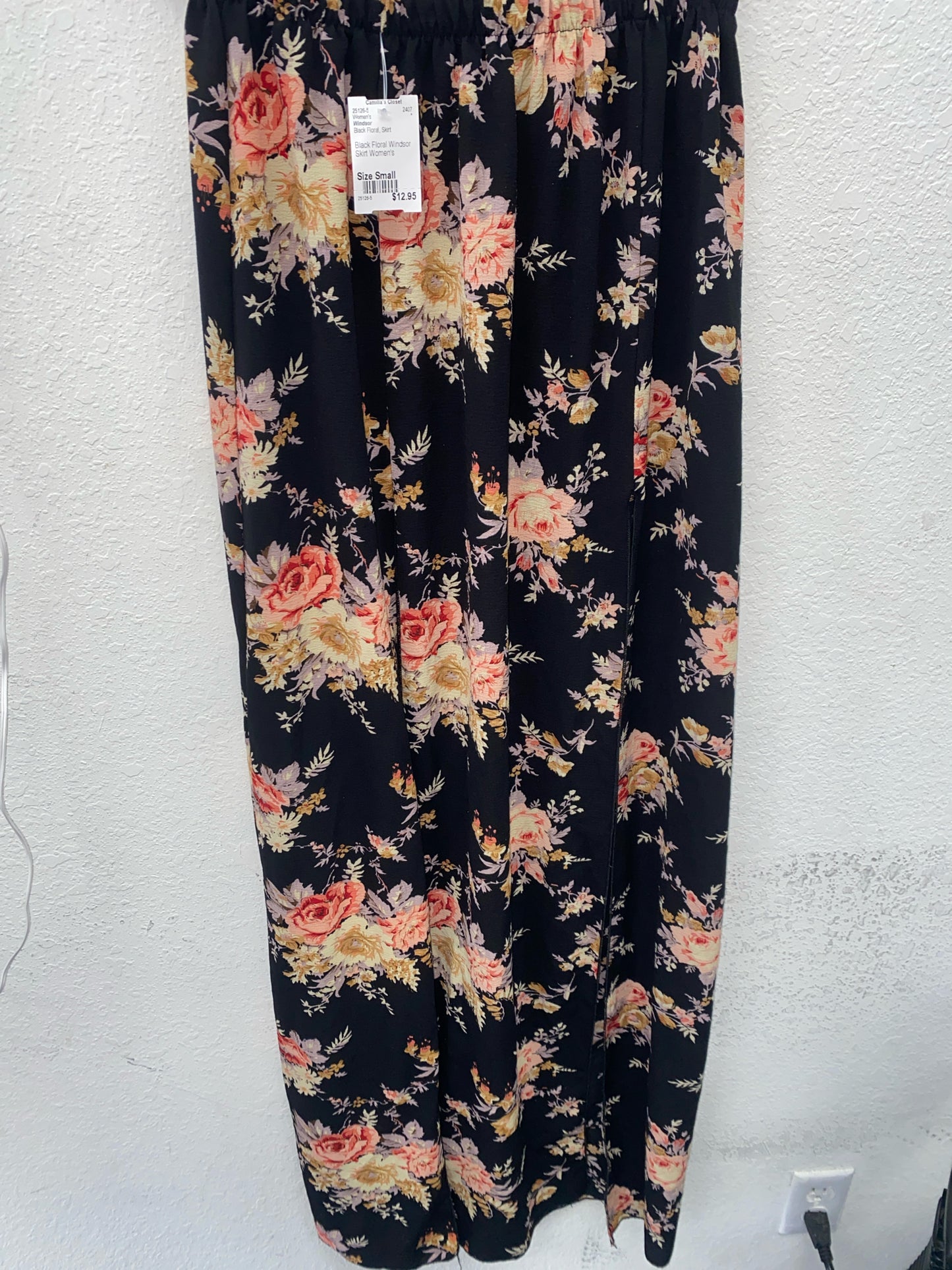 Black Floral Windsor Skirt Women's