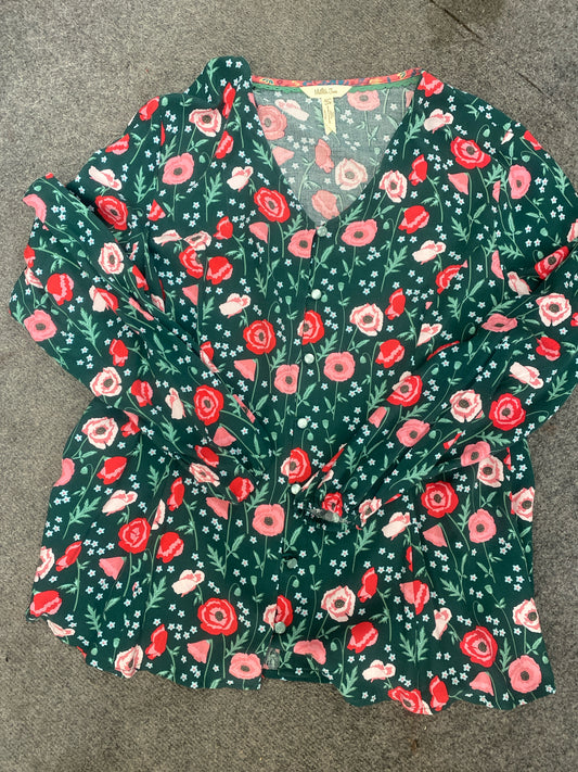 Green Floral Matilda Jane BOUTIQUE Long Sleeve Shirt Women's