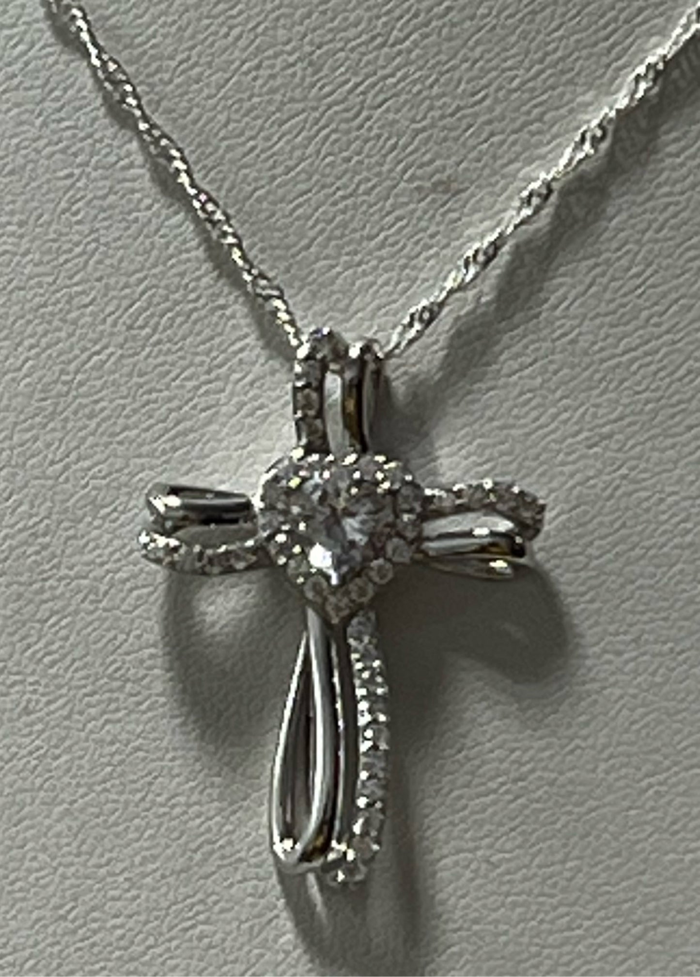 Sterling Silver CZ Necklace Pendant Chain New JTV
