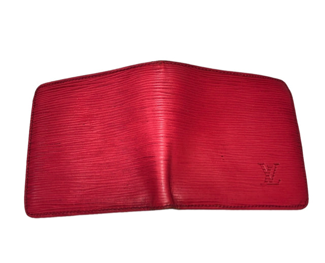 Vintage Louis Vuitton EPI authentic Red Passport /checkbook wallet