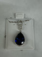 Sterling Blue & White CZ Pendant & Chain New JTV