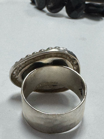 Silpada Sterling Silver Pyrite Fantasy Wide Ring Size 8 RETIRED
