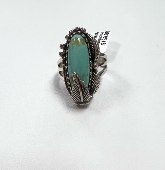 Carol Felley Sterling Silver Turquoise Ring Size 7.75
