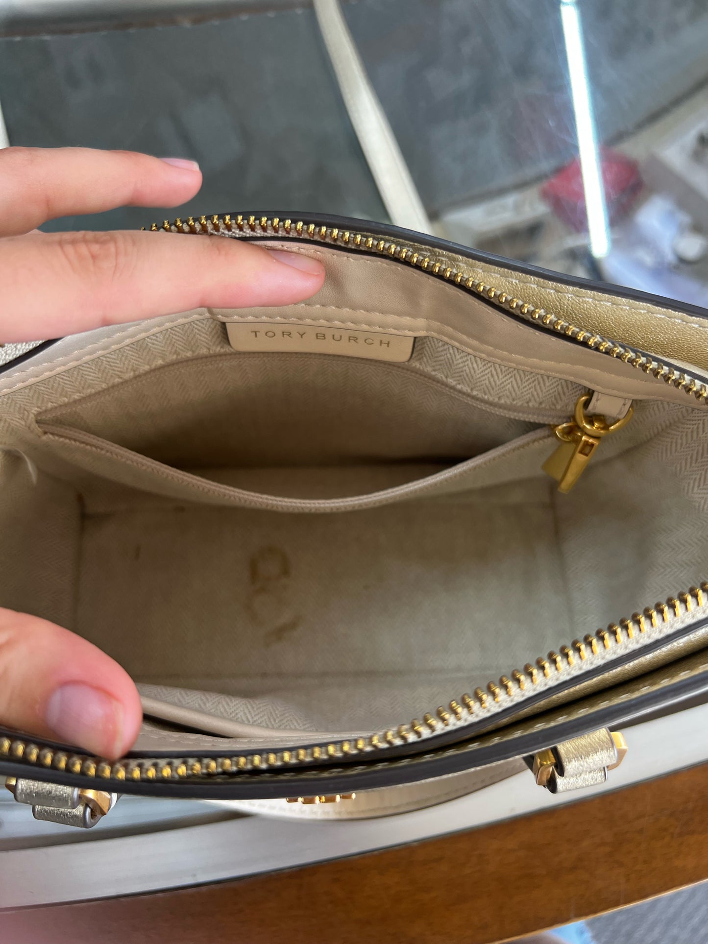 Designer Tory Burch Gold Handbag