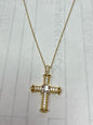 Gold Over Sterling Silver CZ Cross Pendant & Necklace JTV New