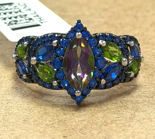 Sterling Silver Mystic Topaz Green Topaz Ring New w/ Tags JTV Size 8