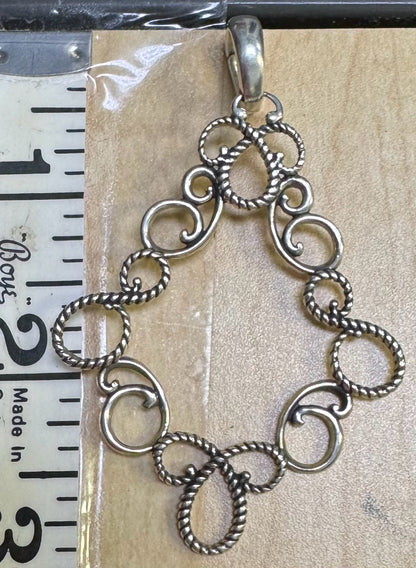 Carolyn Pollack Sterling Silver Pendant Flip Bail Enhancer 3" x 2"