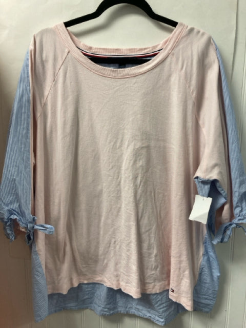 Pink/Blue Tommy Hilfiger Short Sleeve Shirt Women's