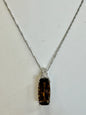 Sterling Silver Smoky Quartz Pendant & Chain New w/ Tags JTV