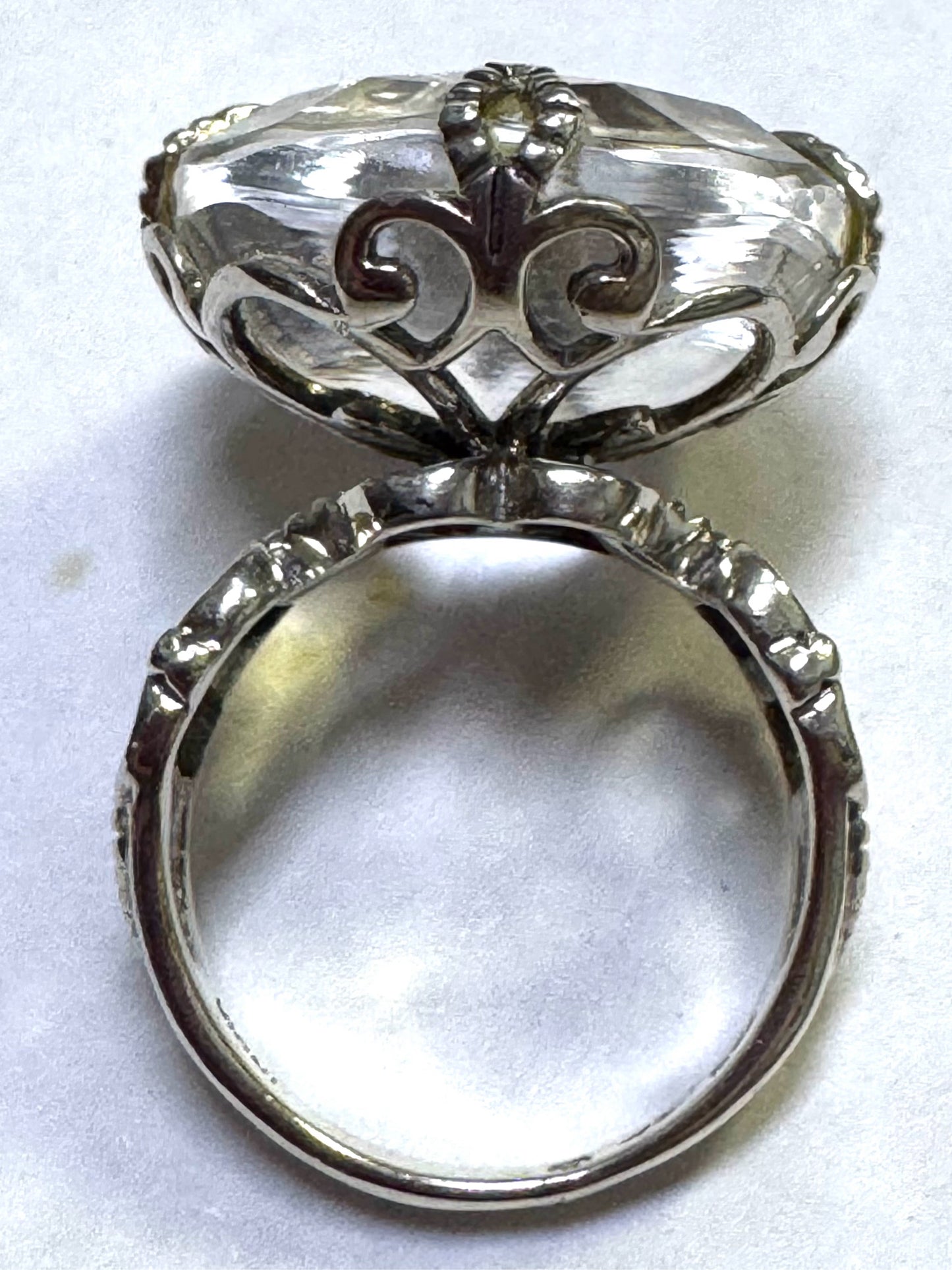 Silpada R2286 HUGE Crystal Rock Sterling Silver Artisan Design Ring Size 5