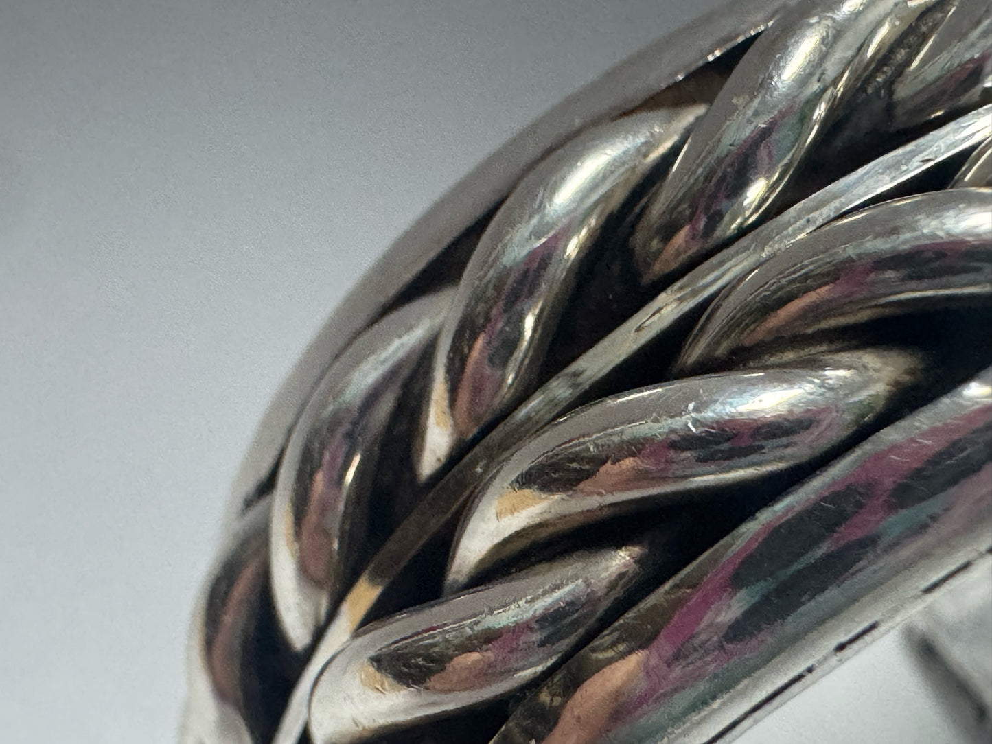 Jimmie King Jr Navajo Sterling Silver Bracelet Cuff Heavy 109g '78 Inside Cuff