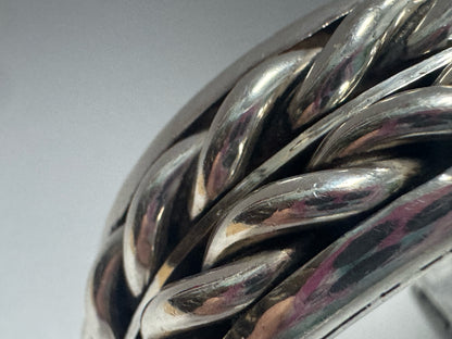 Jimmie King Jr Navajo Sterling Silver Bracelet Cuff Heavy 109g '78 Inside Cuff