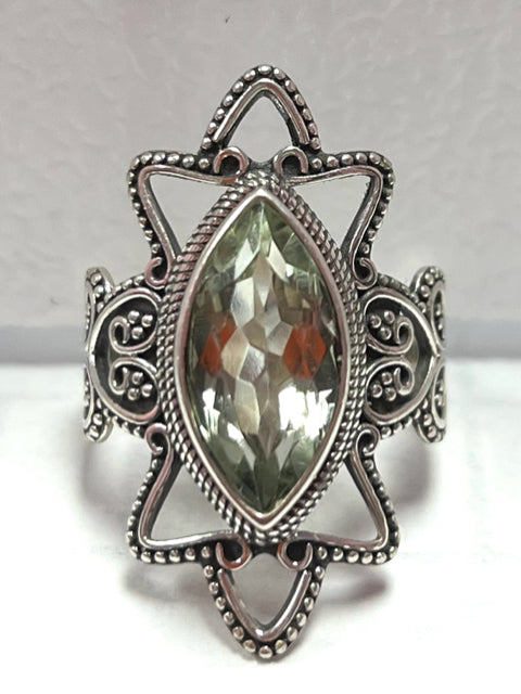Sterling Silver Prasiolite Ring JTV Size 9 New w/ Tags