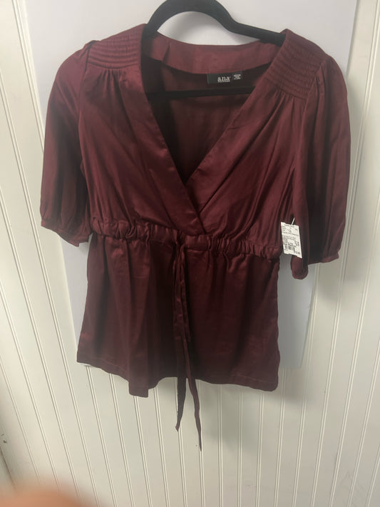 Burgundy A.N.A. Short Sleeve Shirt Women's