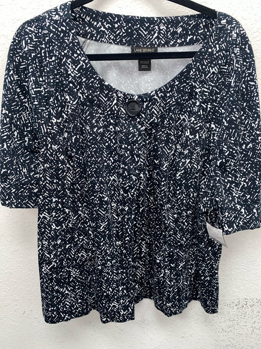 Black And White Lane Bryant Short Sleeve Shirt Women's