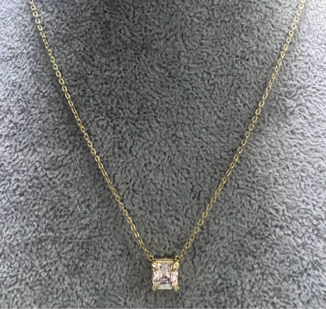 Juditha Ripka 14k Clad Sterling Silver Diamonique Square CZ Pendant Necklace 18"