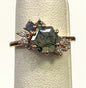 10k Rose Gold  Moss Agate Ring Size 3.75