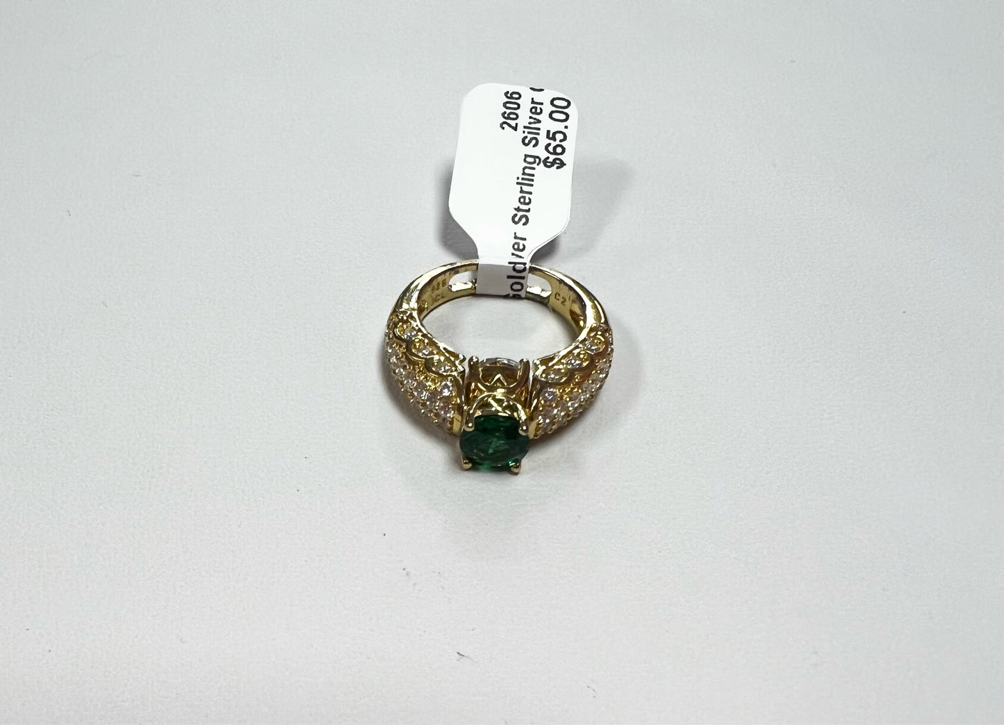 Gold Over Sterling Silver CZ Ring Size 5 JTV