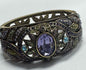 Heidi Daus Delight In Tanzanite Clamper Bracelet  Purple  Blue Bronze Statement