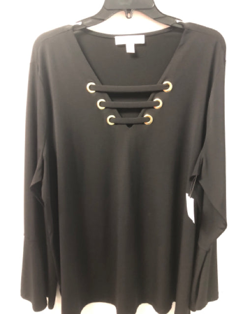 Black Michael Kors BOUTIQUE Long Sleeve Shirt Women's