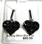 Sterling Silver Black Spinel Earrings New JTV