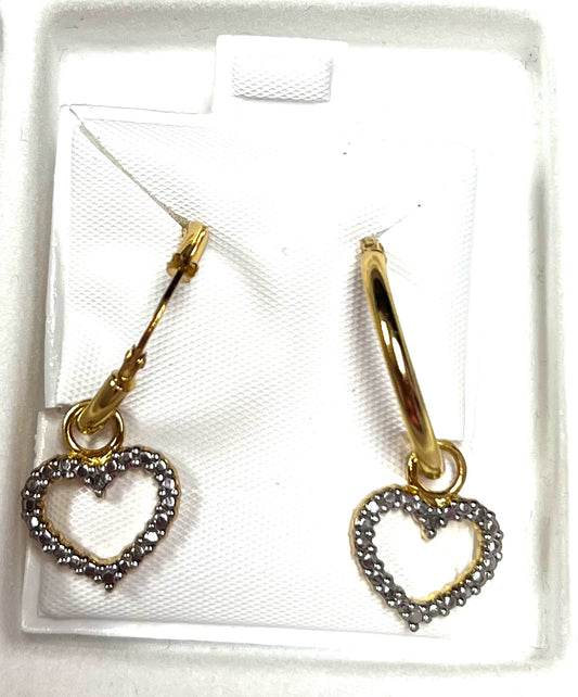 Gold Over Sterling CZ Earrings New JTV