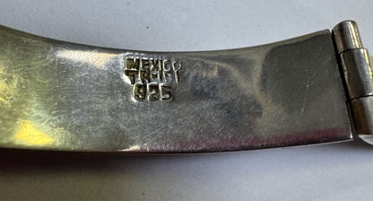 VTG TAXCO Signed Sterling Silver 925 Panel TR-191 Inlaid Bracelet