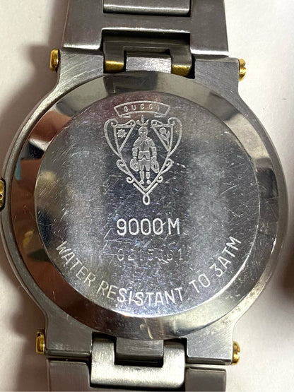 Gucci Watch 9000M Two Tone Vintage New Battery