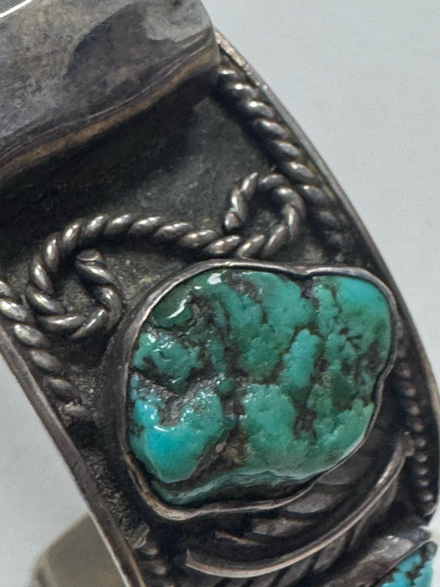 Vintage Sterling Silver Cuff Turquoise Watch Bulova Accutron New Battery