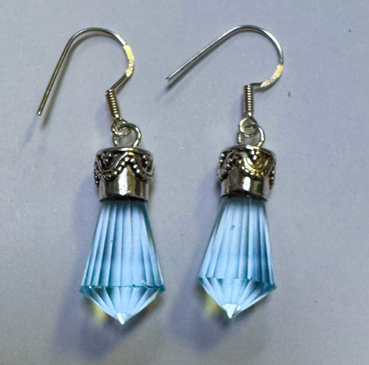 Sterling Silver Blue Topaz Earrings
