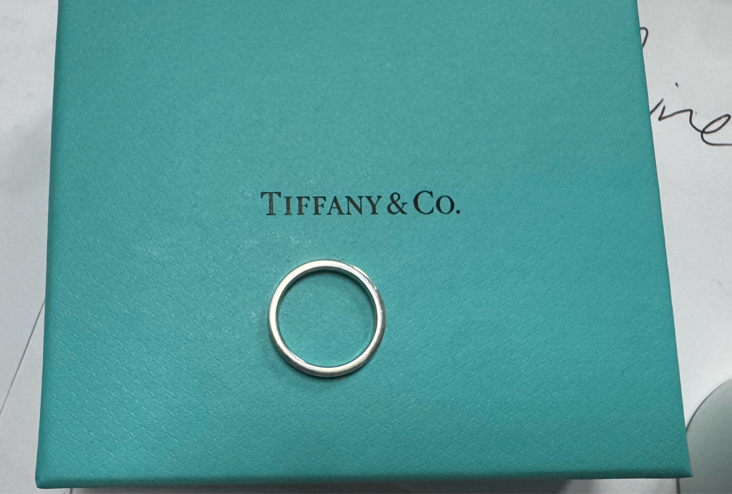 Tiffany & Co. Sterling Silver I Love You Notes Narrow Band Ring Size 5