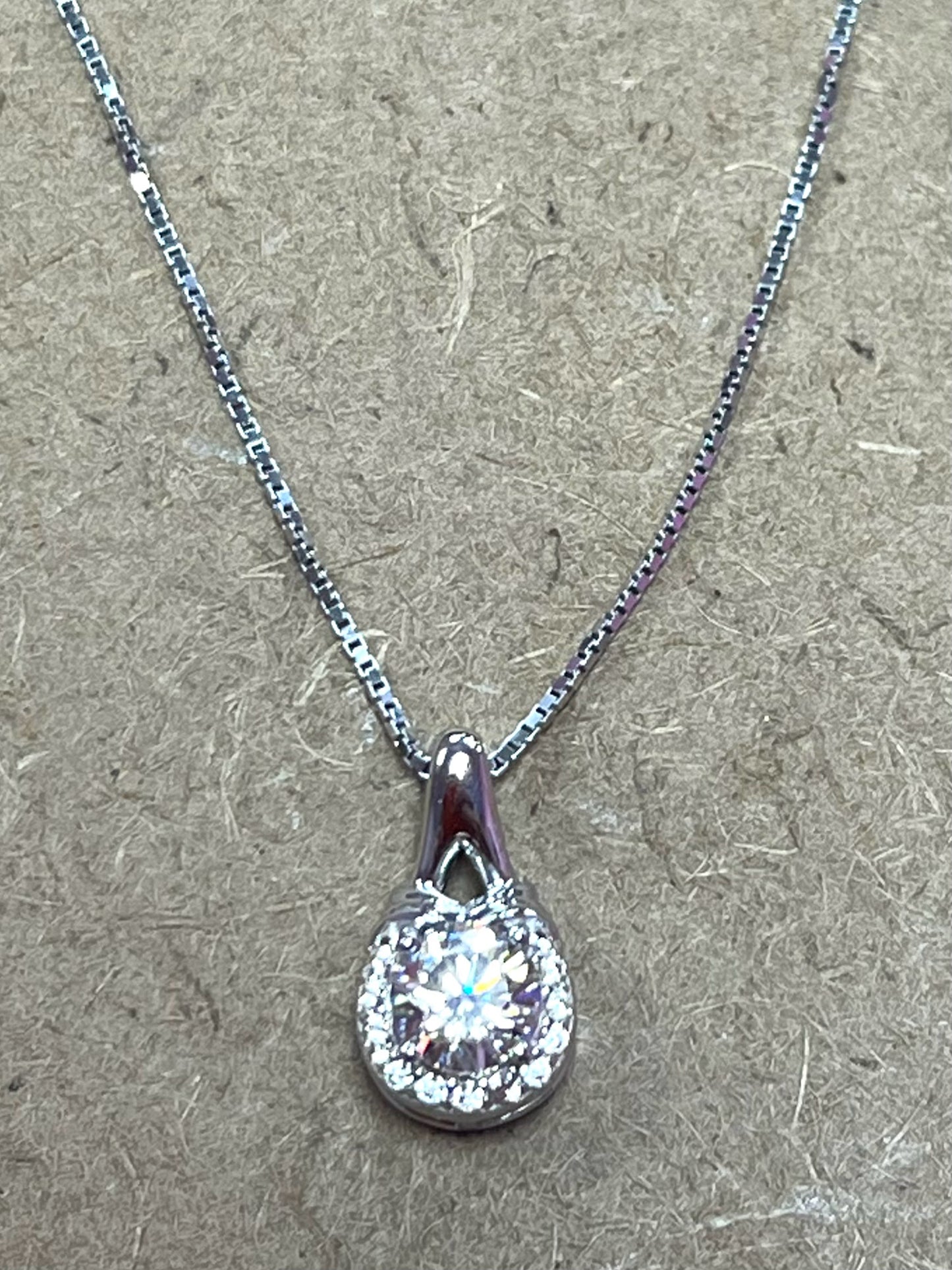 Sterling Strontium Titanate Pendant & Chain New JTV