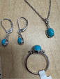 3 pc Sterling Silver Turquoise Set Ring Size 8 New JTV