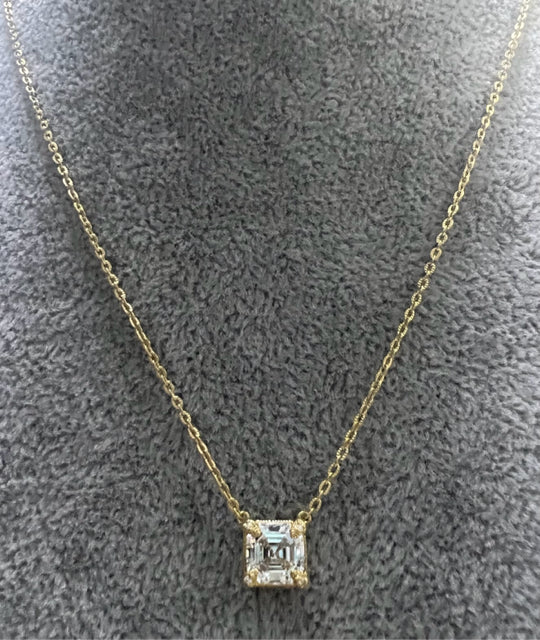 Juditha Ripka 14k Clad Sterling Silver Diamonique Square CZ Pendant Necklace 18"