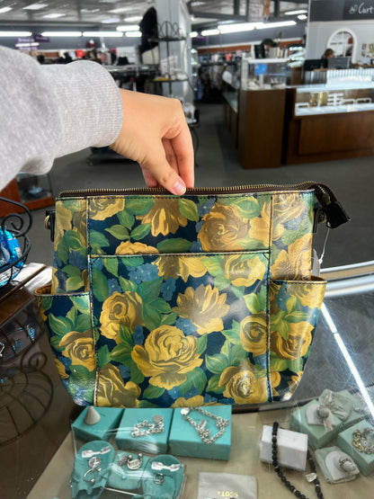 Designer Patricia Nash Green/Blue Floral Handbag